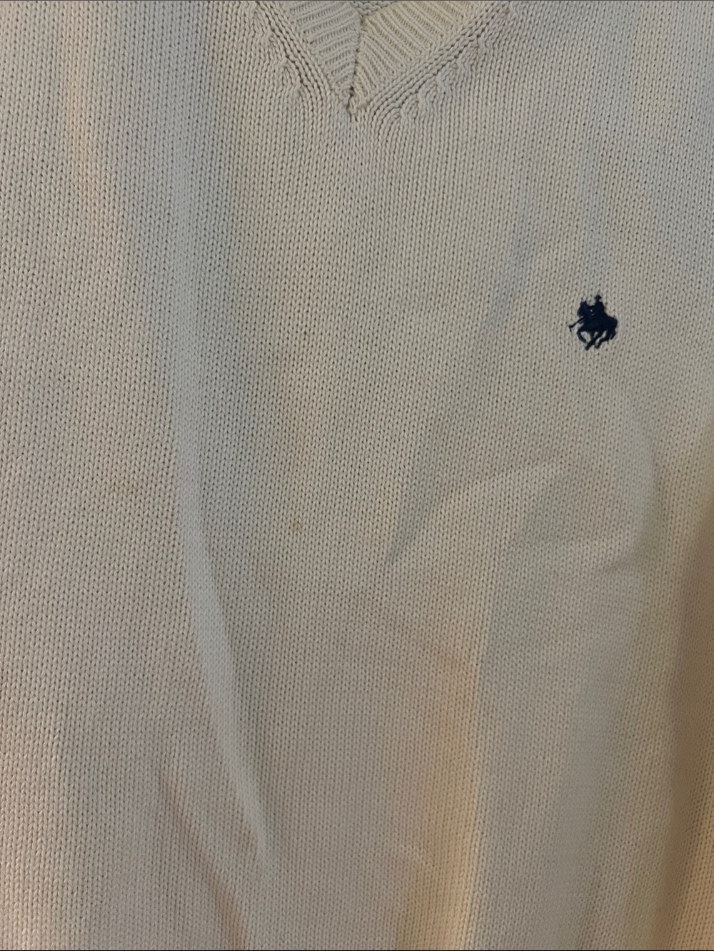 Polo by Ralph Lauren Cream V-Neck Sweater Vest with Navy Pony - Picture 5 of 5